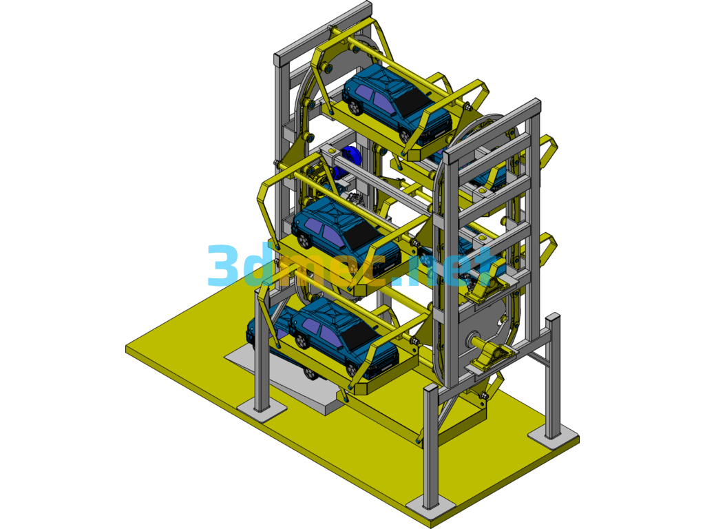 Vertical Rotating Parking Garage - 3D Model SolidWorks Free Download