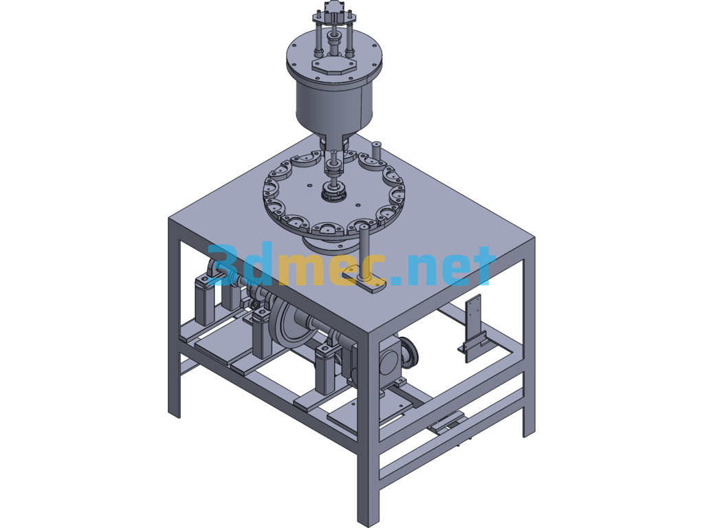 Small Cement Filling Machine, Disc Cam Type Non-Standard Equipment - 3D Model SolidWorks Creo.Parametric Free Download