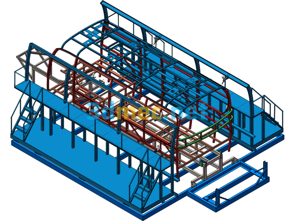 6m Bus Frame Hydraulic Assembly Equipment - 3D Model SolidWorks Free Download