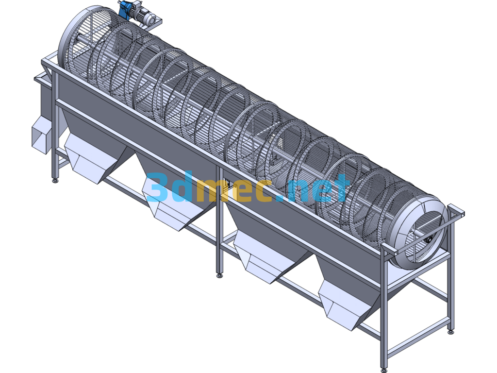 Drum Grader (Fruit And Vegetable Processing Machinery) - 3D Model SolidWorks Free Download