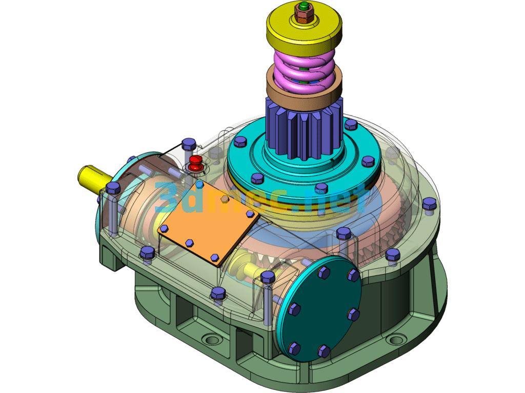 Safety Clutch + Worm Gear Combination - 3D Model SolidWorks Free Download