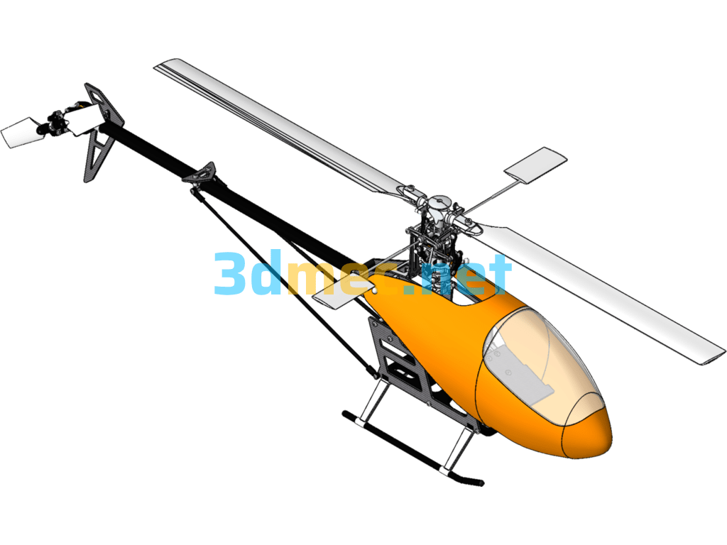 250 Class Remote Control Helicopter - 3D Model SolidWorks Free Download