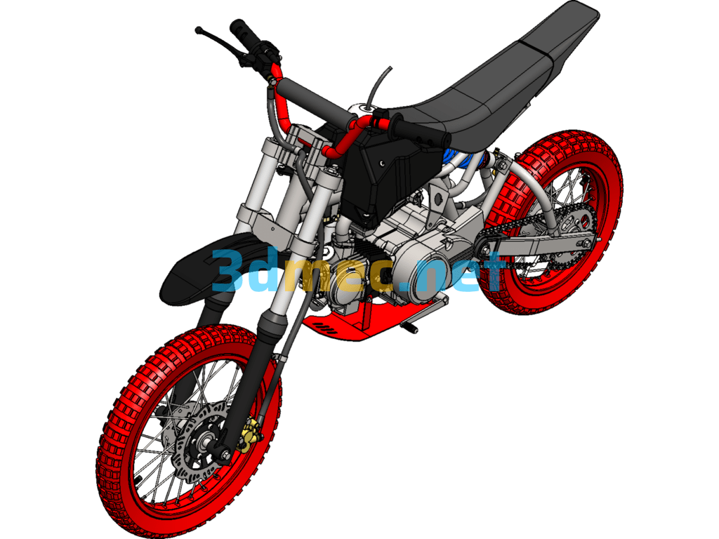 125 Motorcycle - 3D Model SolidWorks Free Download