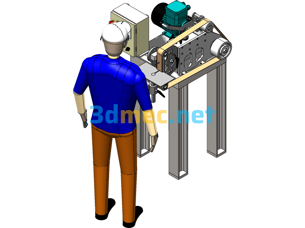 Electric Sander: V095 Wide Belt Sander - 3D Model SolidWorks Free Download