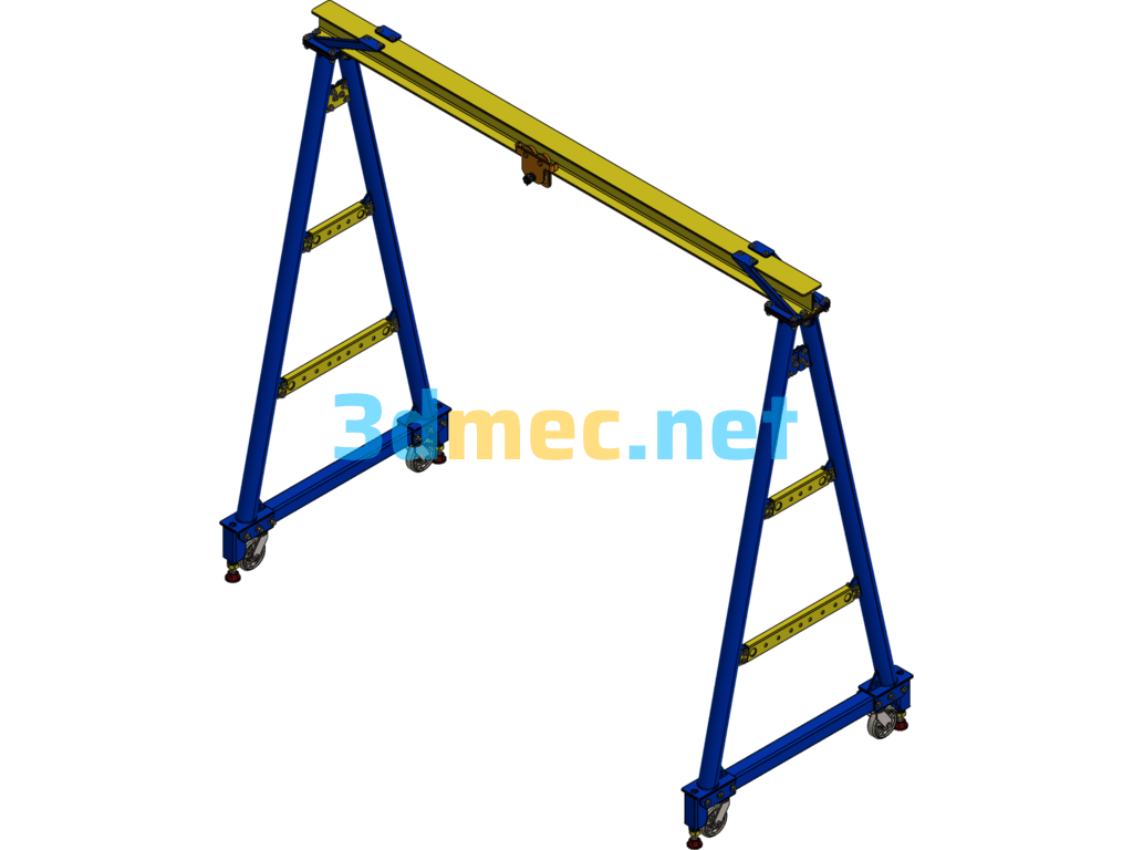 Hoist Gantry Crane - 3D Model SolidWorks Free Download