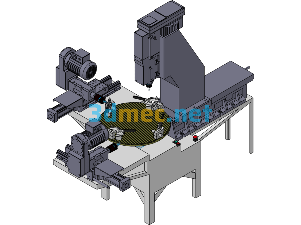 Rotary Milling Table - 3D Model SolidWorks Free Download