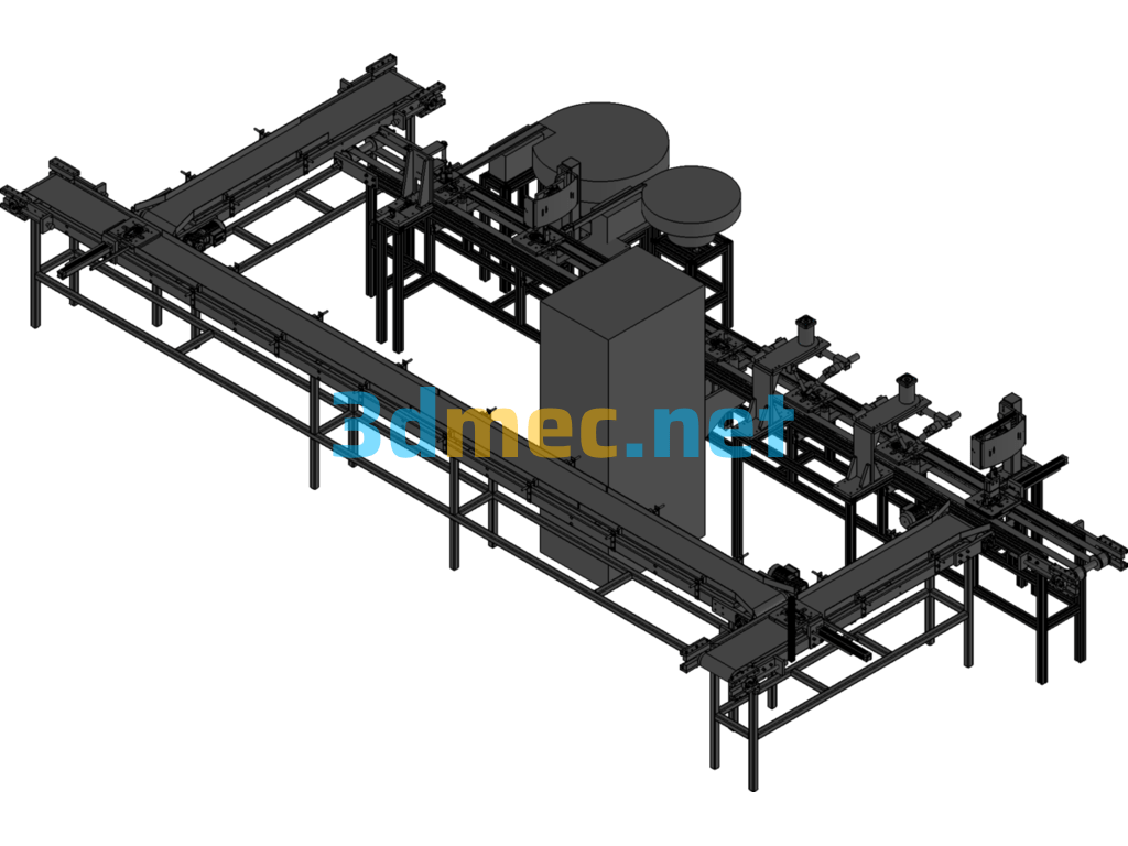 Batch Production Line, Automated Machinery And Equipment Assembly Line - 3D Model SolidWorks Free Download