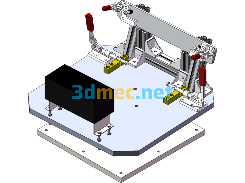 Car Armrest Rotating Assembly Tooling (Aluminum Alloy Profile Assembly Plan) - 3D Model SolidWorks Free Download