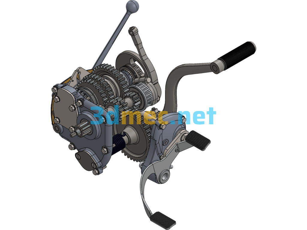 M72 Motorcycle Gearbox - 3D Model SolidWorks Free Download