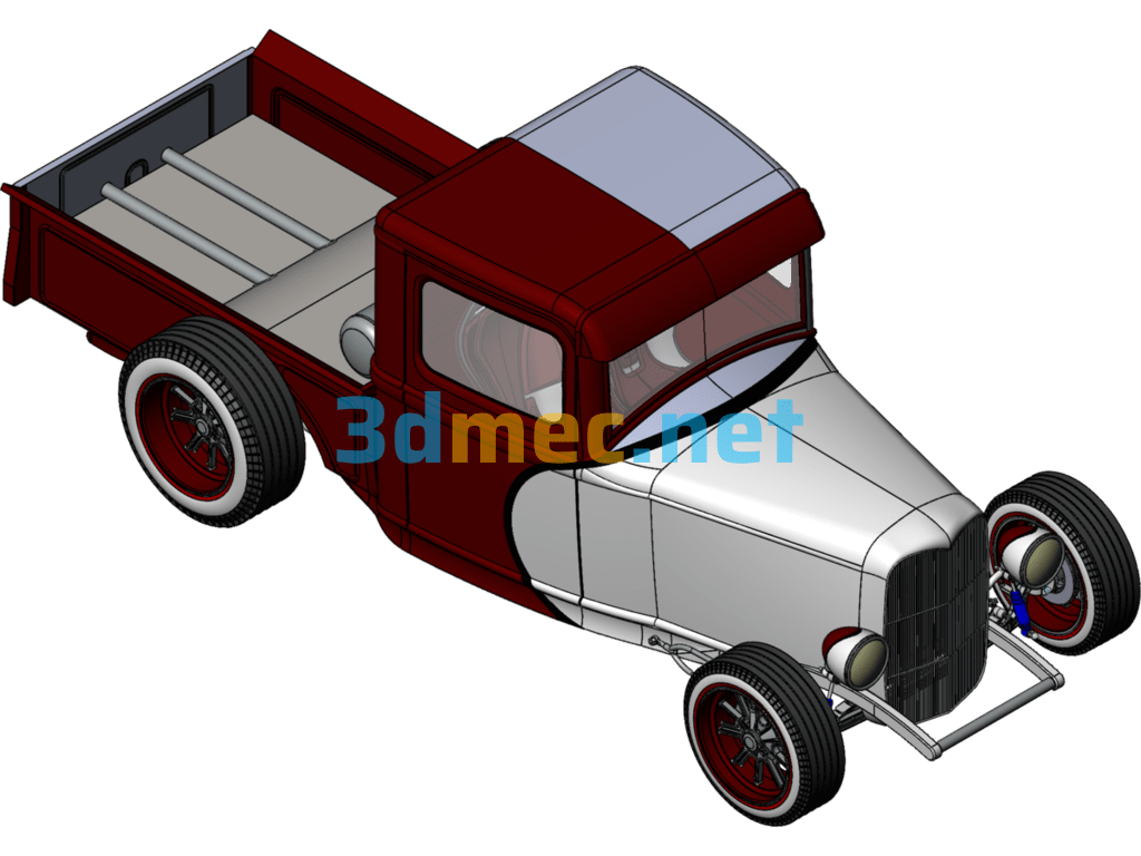 Hotrod Modified Pickup Truck - 3D Model SolidWorks Free Download