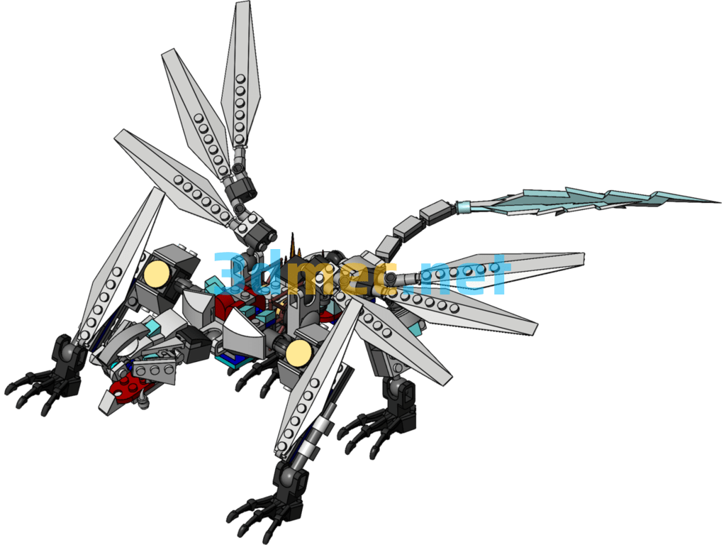 LEGO 1:1 Titanium Dragon - 3D Model SolidWorks Free Download