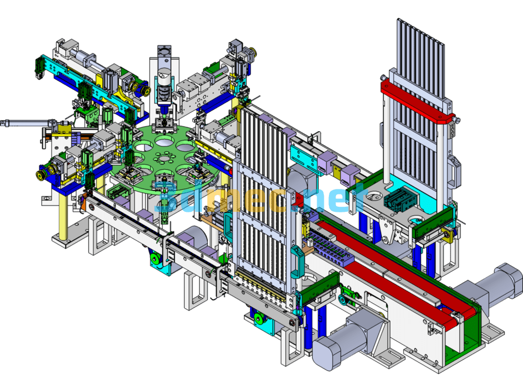 12pin USB Assembly Line Equipment - 3D Model SolidWorks Free Download