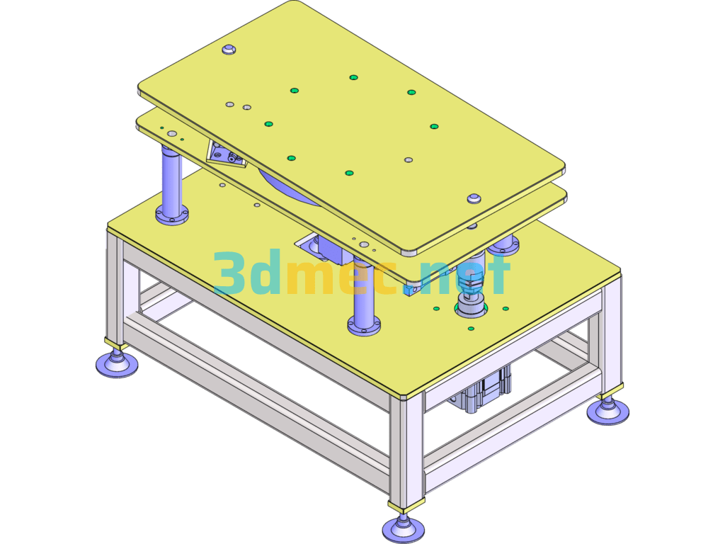 180 Degree Lifting Rotating Table - 3D Model SolidWorks Free Download