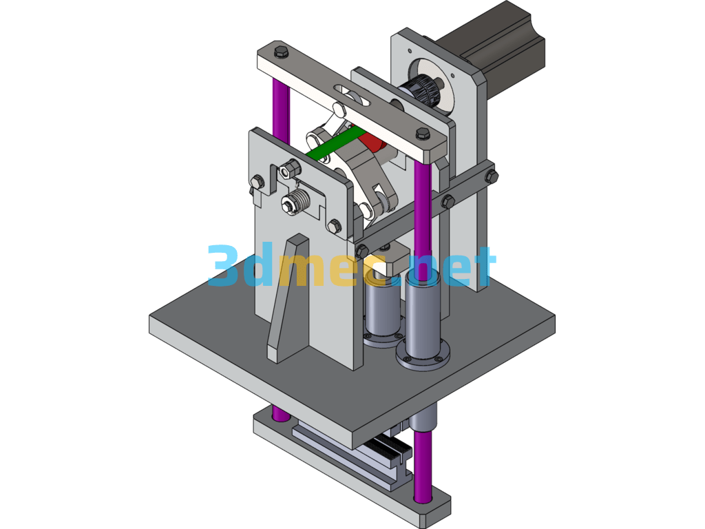 Reciprocating Mechanism Of Cam Type Packaging Machine - 3D Model SolidWorks Free Download