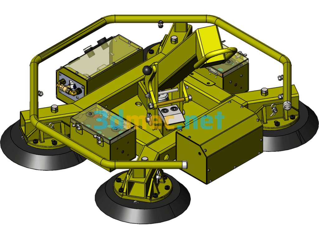 Four-Suction Cup Assist Device For Plate Products - 3D Model SolidWorks Free Download