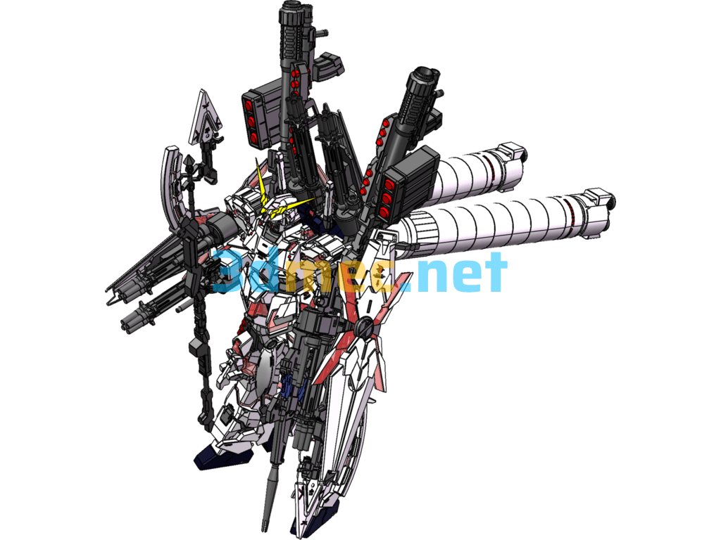 Unicorn Gundam FA Robot - 3D Model SolidWorks Free Download