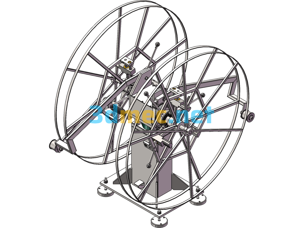 Steel And Aluminum Strip Self-Tension Unwinding Machine - 3D Model SolidWorks Free Download