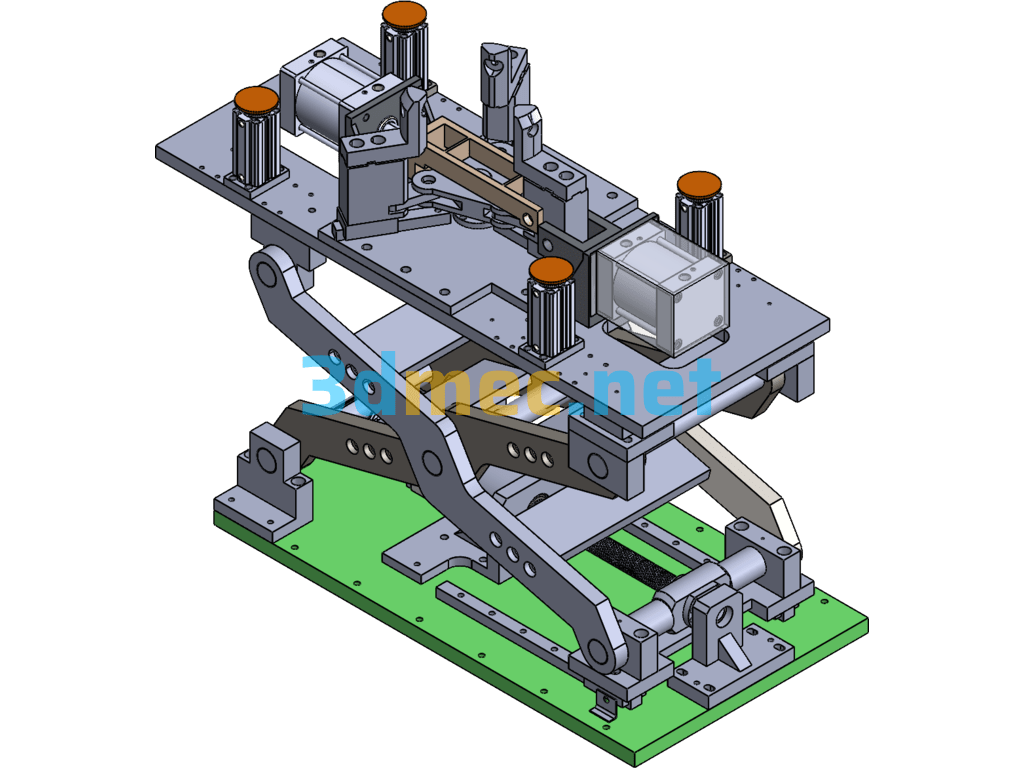 Three-Claw Clamp Lifting Platform SW - 3D Model SolidWorks Free Download