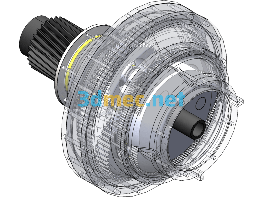 Two-Stage NWG Planetary Reducer - 3D Model SolidWorks Free Download