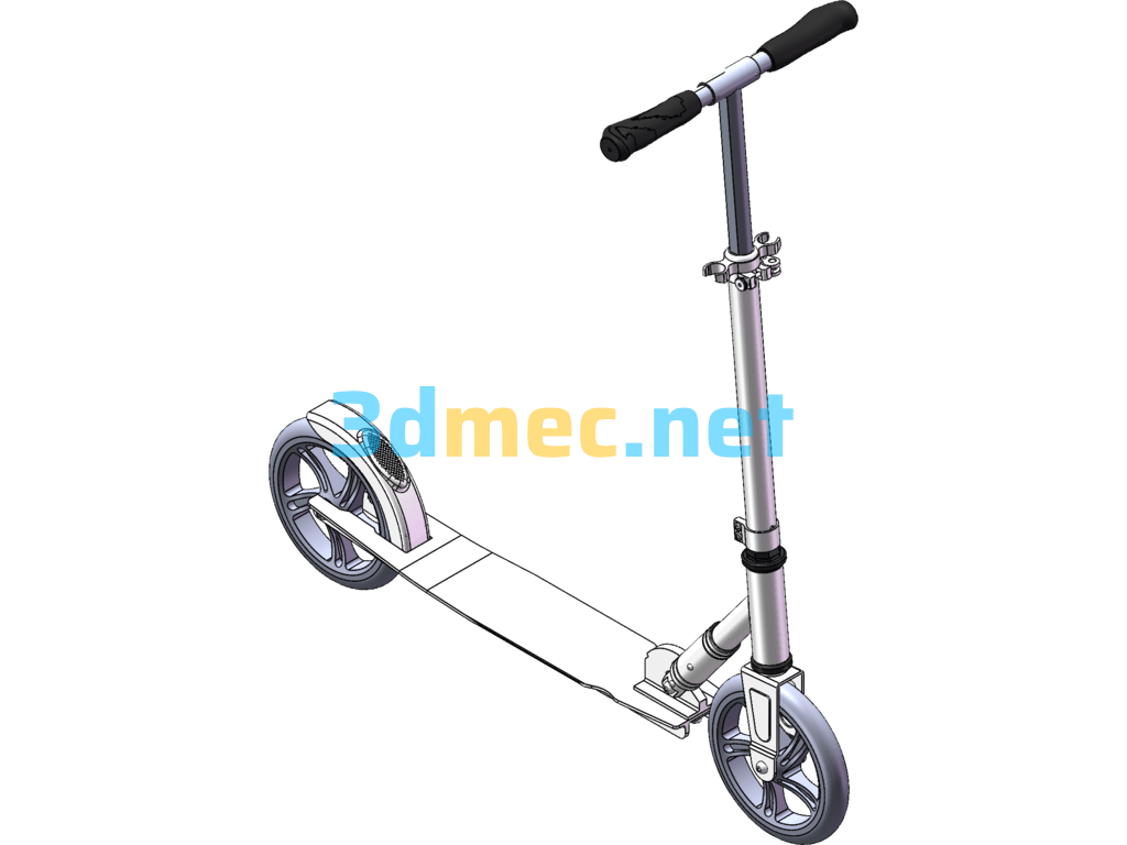 Folding Scooter - 3D Model SolidWorks Free Download