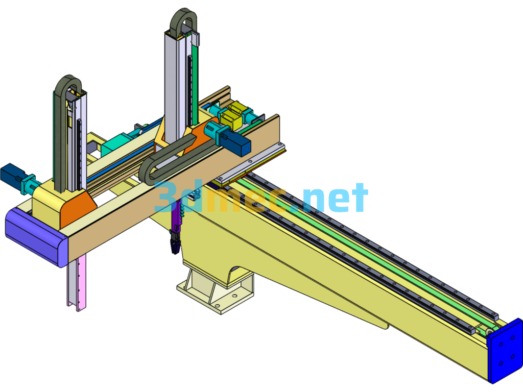 Forming Robot, Double-Section Double-Beam Mold Setting Robot - 3D Model SolidWorks Free Download