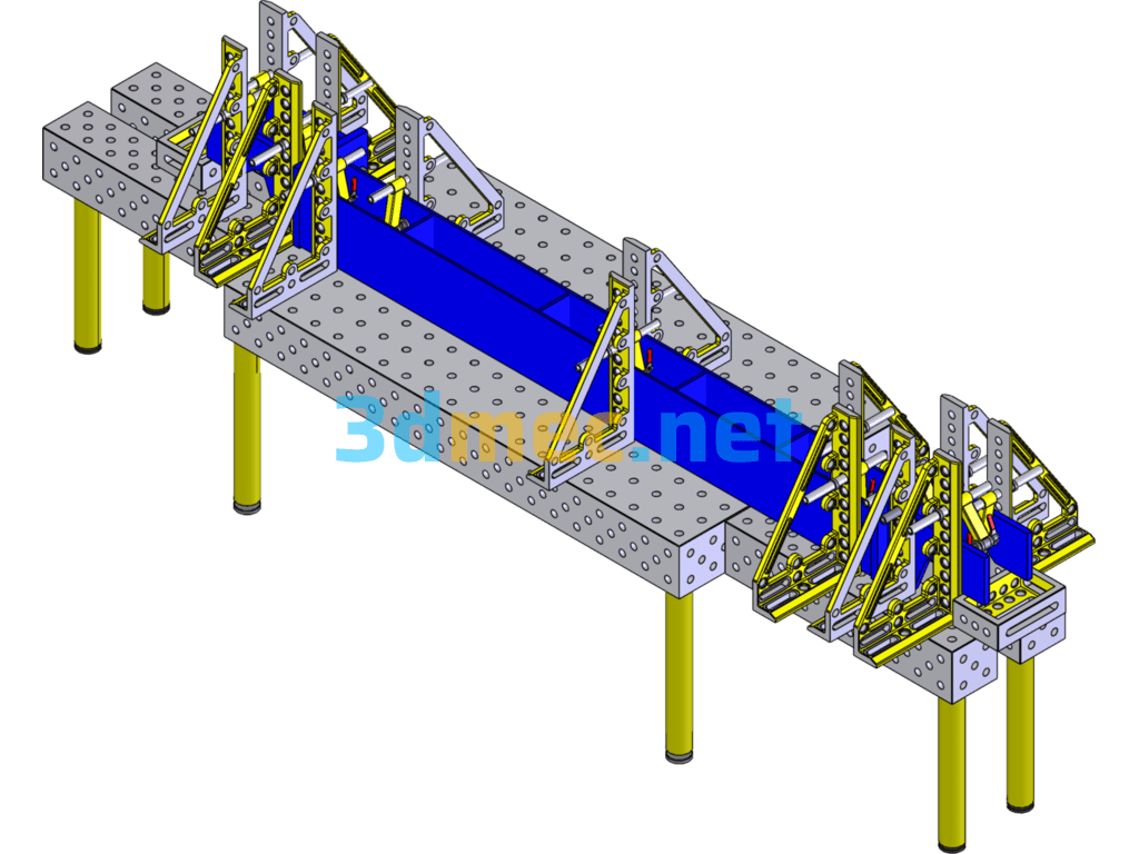 Clamping Fixed Table - 3D Model SolidWorks Free Download