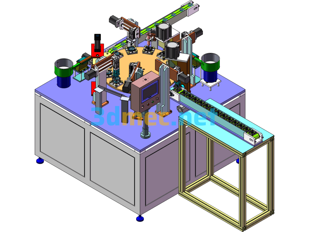 Cooling Fan Assembly Machine (Turntable Type) - 3D Model SolidWorks Free Download