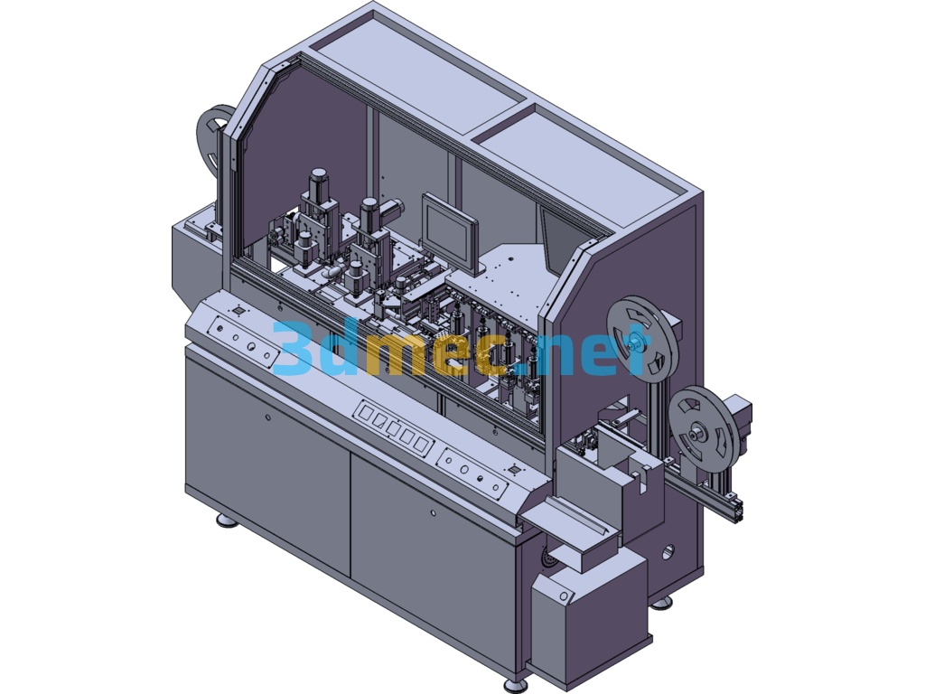 Bank Card Slotting And Chip Implanting Machine - 3D Model SolidWorks Free Download