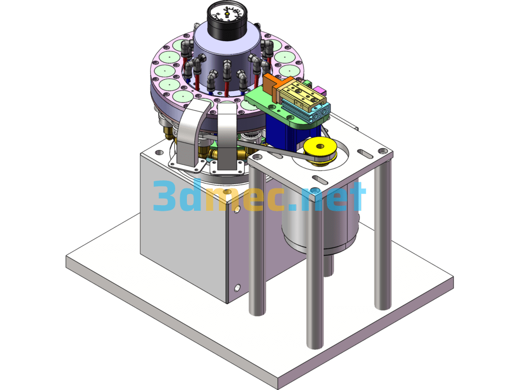 Vacuum Turntable, Vacuum Suction Device For Indexer - 3D Model SolidWorks Free Download