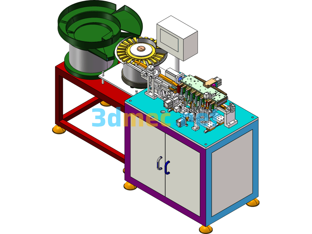 Capacitor K-Pin Forming And Cutting Detection And Packaging Machine (Electronic Detection And Packaging Machine) - 3D Model SolidWorks Free Download