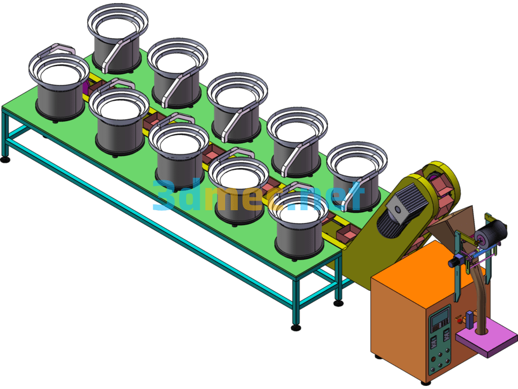 Screw Sorting And Packaging Machine - 3D Model SolidWorks Free Download