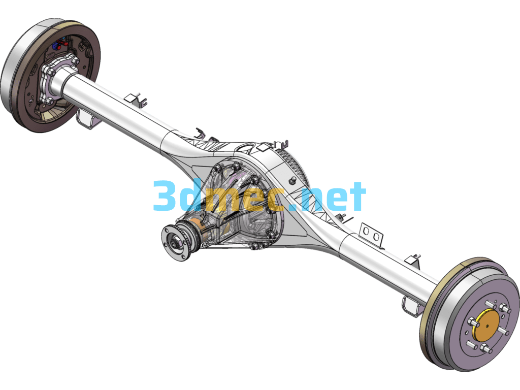 The Most Complete Rear Axle Assembly - 3D Model SolidWorks Free Download