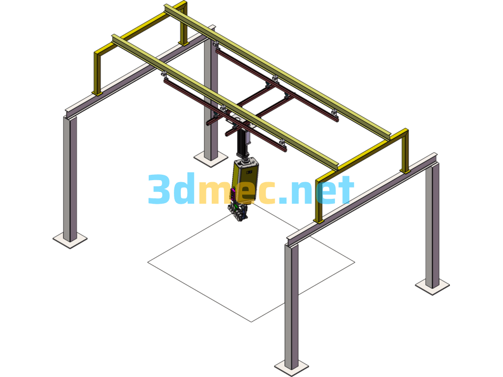 2-Axis Air-Bracket Bolt Tightening Machine - 3D Model SolidWorks Free Download