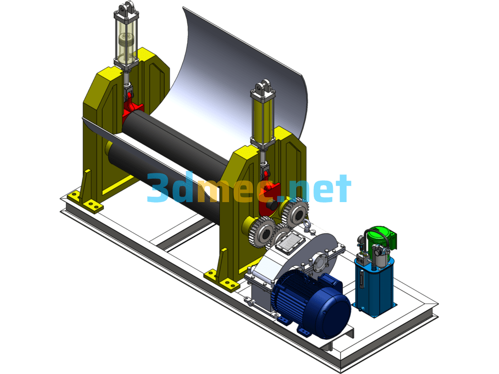 Sheet Material Folding Machine, Various Steel Plate Material Rolling Equipment - 3D Model SolidWorks Free Download