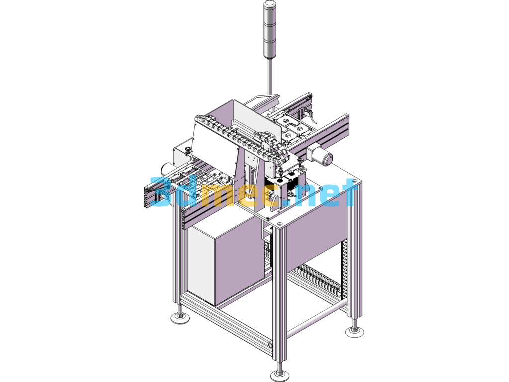 PCB Assembly Machine, PCB Board Testing Conveyor And Stacking Machine - 3D Model SolidWorks Free Download