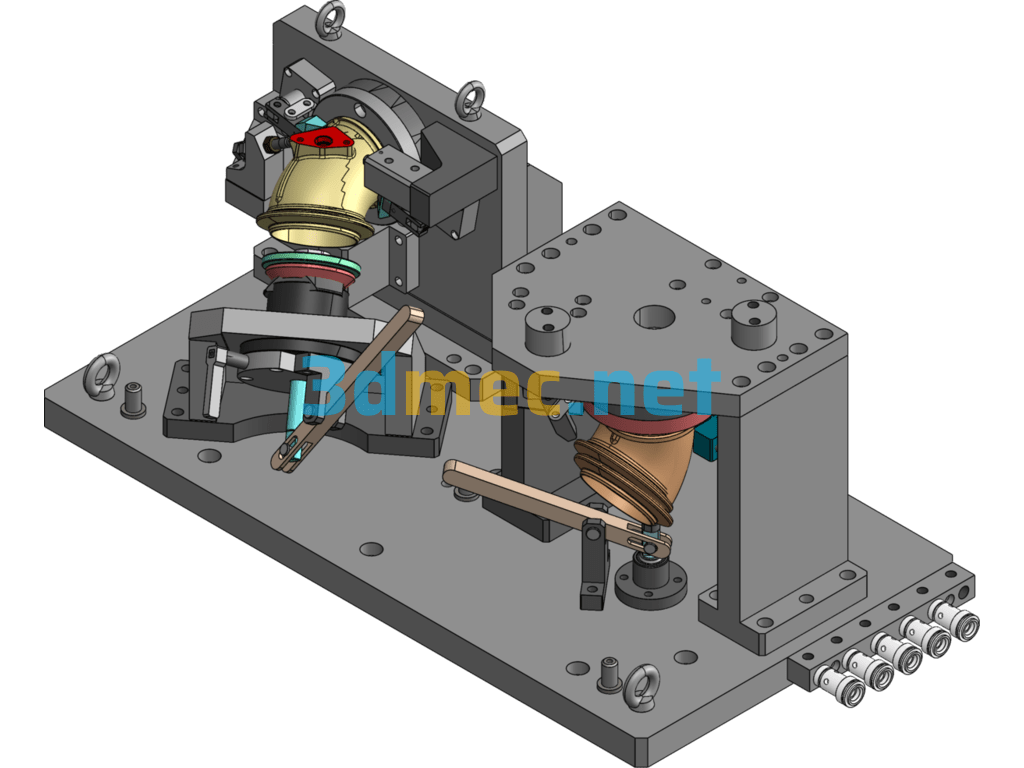 Hydraulic Pipe Bending Fixture Assembly Drawing - 3D Model SolidWorks Free Download