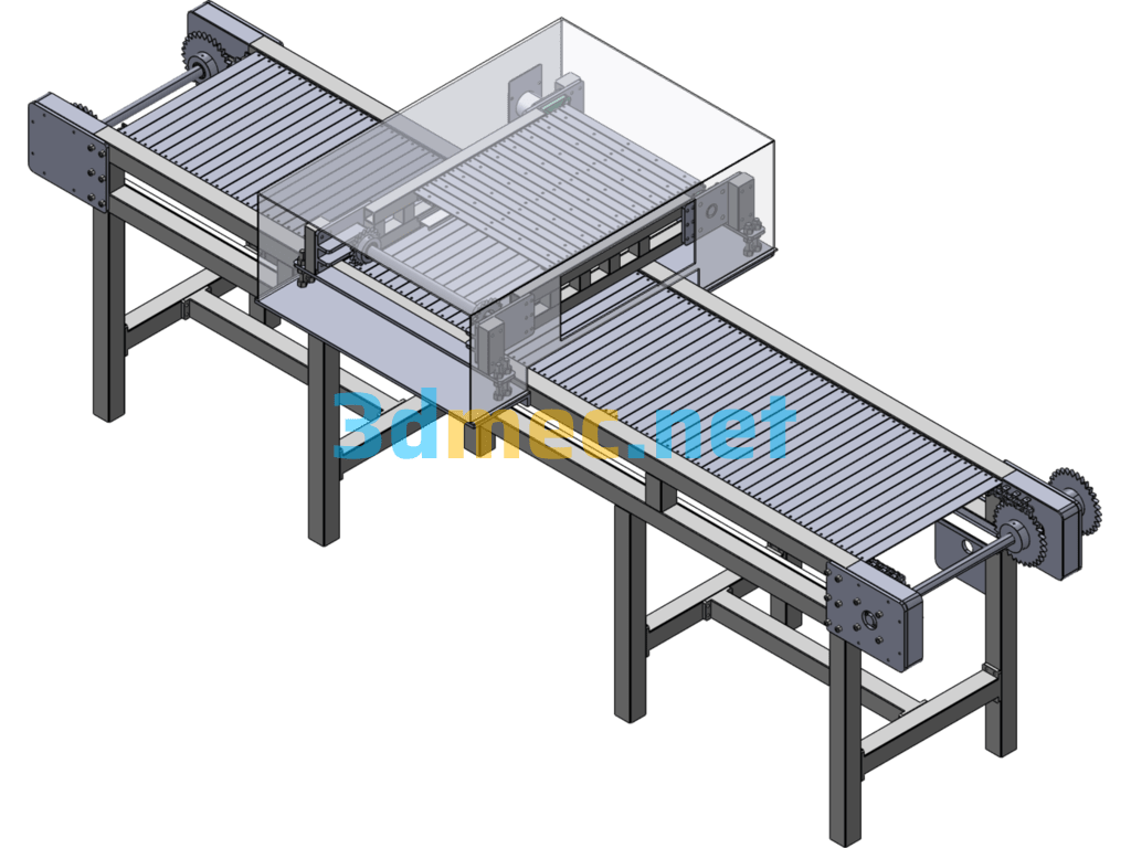 Graphite Plate Brushing System, Chain Plate Brushing Machine - 3D Model SolidWorks Free Download