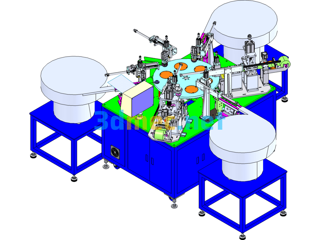 Turntable Three-Layer Cover Assembly Machine - 3D Model SolidWorks Free Download