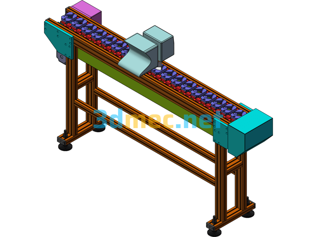 Table Corner Protection Soft Glue Inkjet Line, Chain Conveyor Laser Coding Equipment - 3D Model SolidWorks Free Download