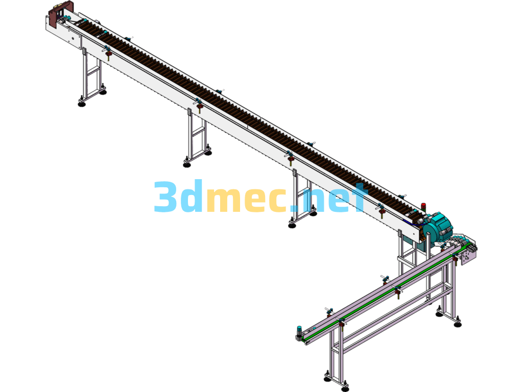 Bottom Inkjet Conveying Line (Custom-Made Equipment For A Well-Known Cosmetics Company) - 3D Model SolidWorks Free Download