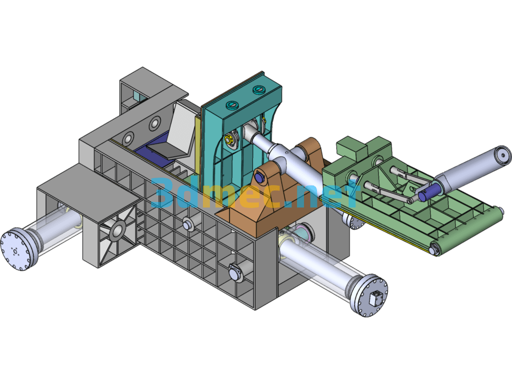 (With Reverse Packing) 500 Tons Baler - 3D Model SolidWorks Free Download