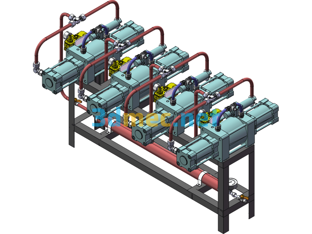 Pneumatic Booster Pump Station - 3D Model SolidWorks Free Download