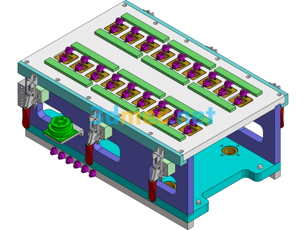 C20 Battery Module Connecting Piece And Pole Welding Fixture - 3D Model SolidWorks Free Download