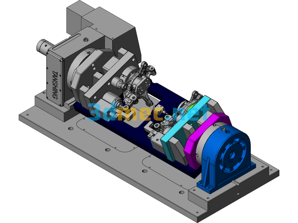 Automobile Steering Knuckle Four-Axis Machining Fixture - 3D Model SolidWorks Free Download