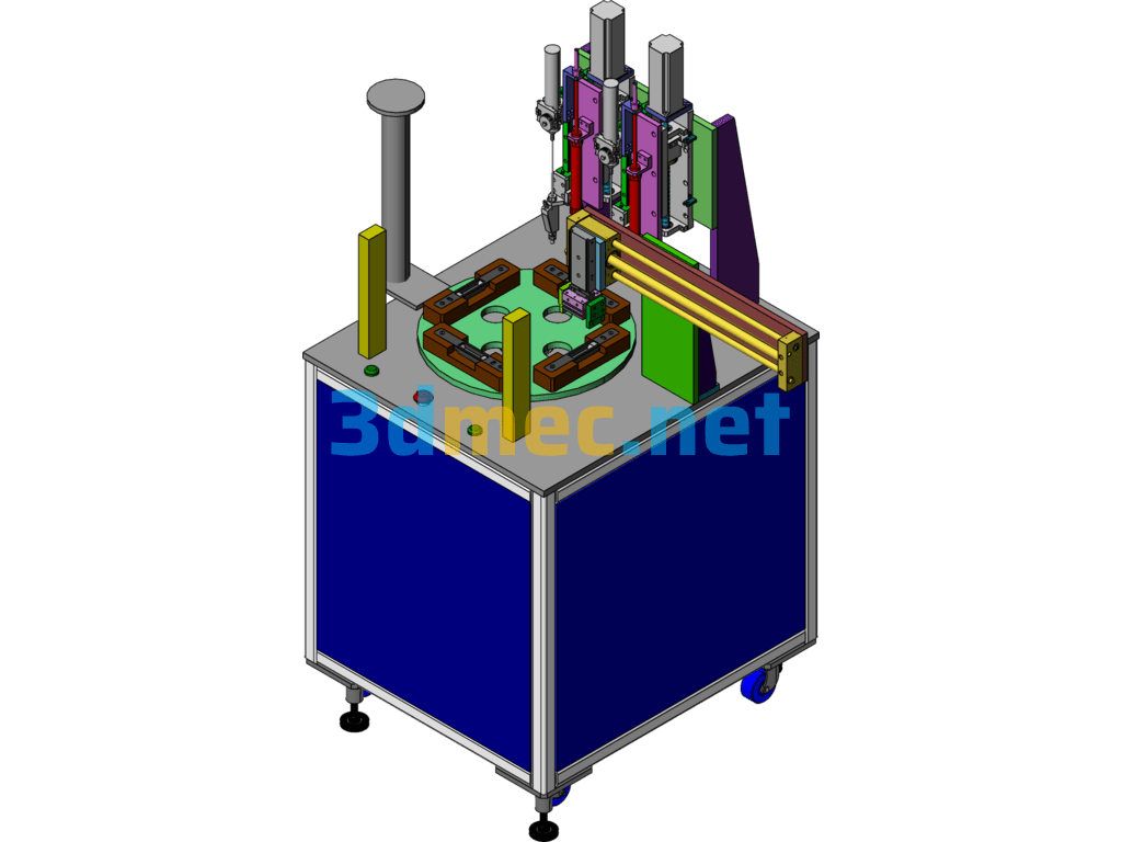 Door Lock Turntable Screw Machine - 3D Model SolidWorks Free Download