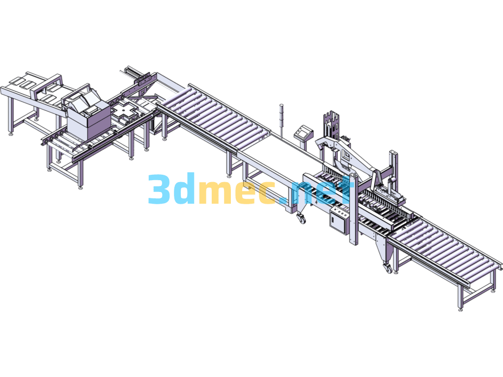 Complete Set Of Models Of Automated Carton Packing Production Line - 3D Model SolidWorks Free Download