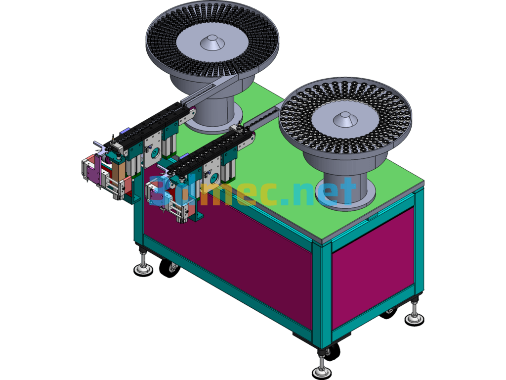 Gear And Bearing Double Vibration Plate Feeding Branch Diagram - 3D Model SolidWorks Free Download