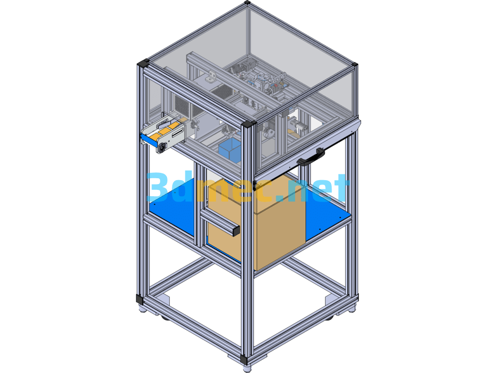 Automatic Carton Sealing And Labeling Machine - 3D Model SolidWorks Free Download