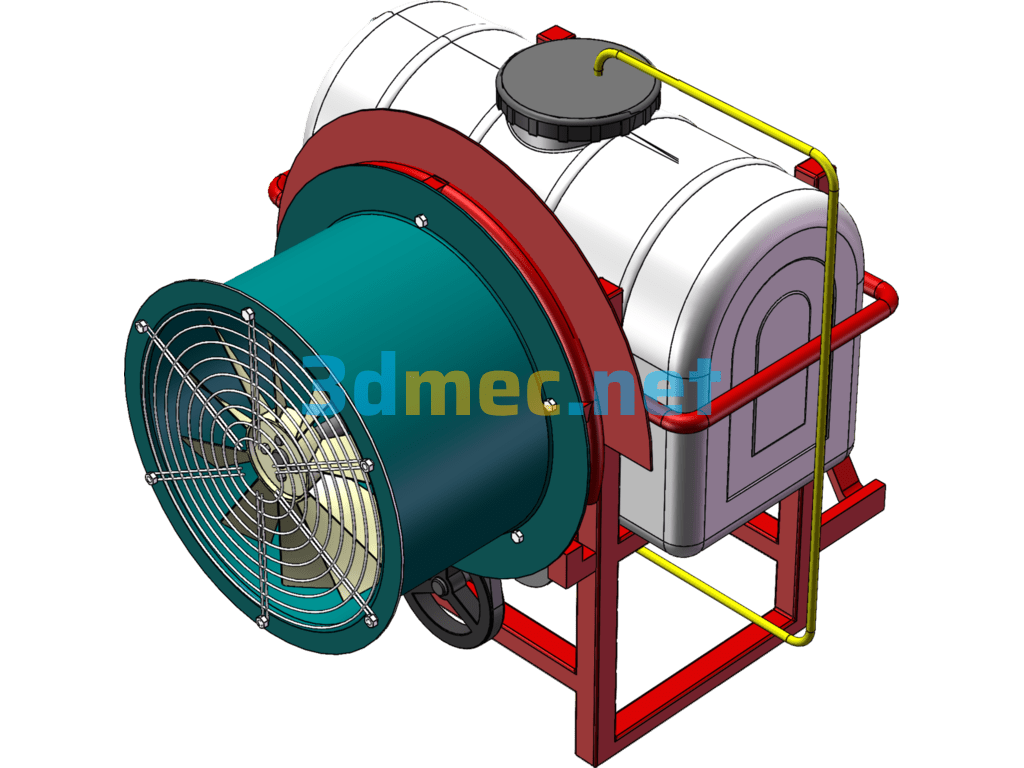 Agricultural Machinery, Air-Blown Pesticide Sprayers, Atomizers - 3D Model SolidWorks Free Download