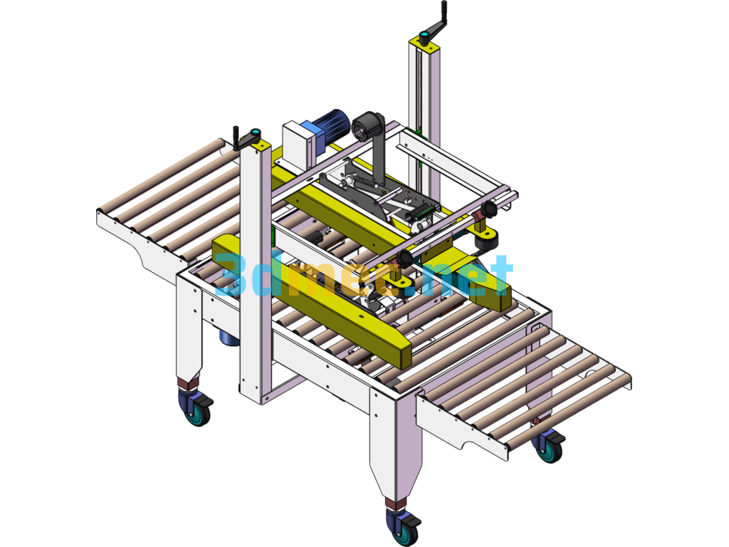 Design Of Left And Right Drive Carton Sealing Machine - 3D Model SolidWorks Free Download